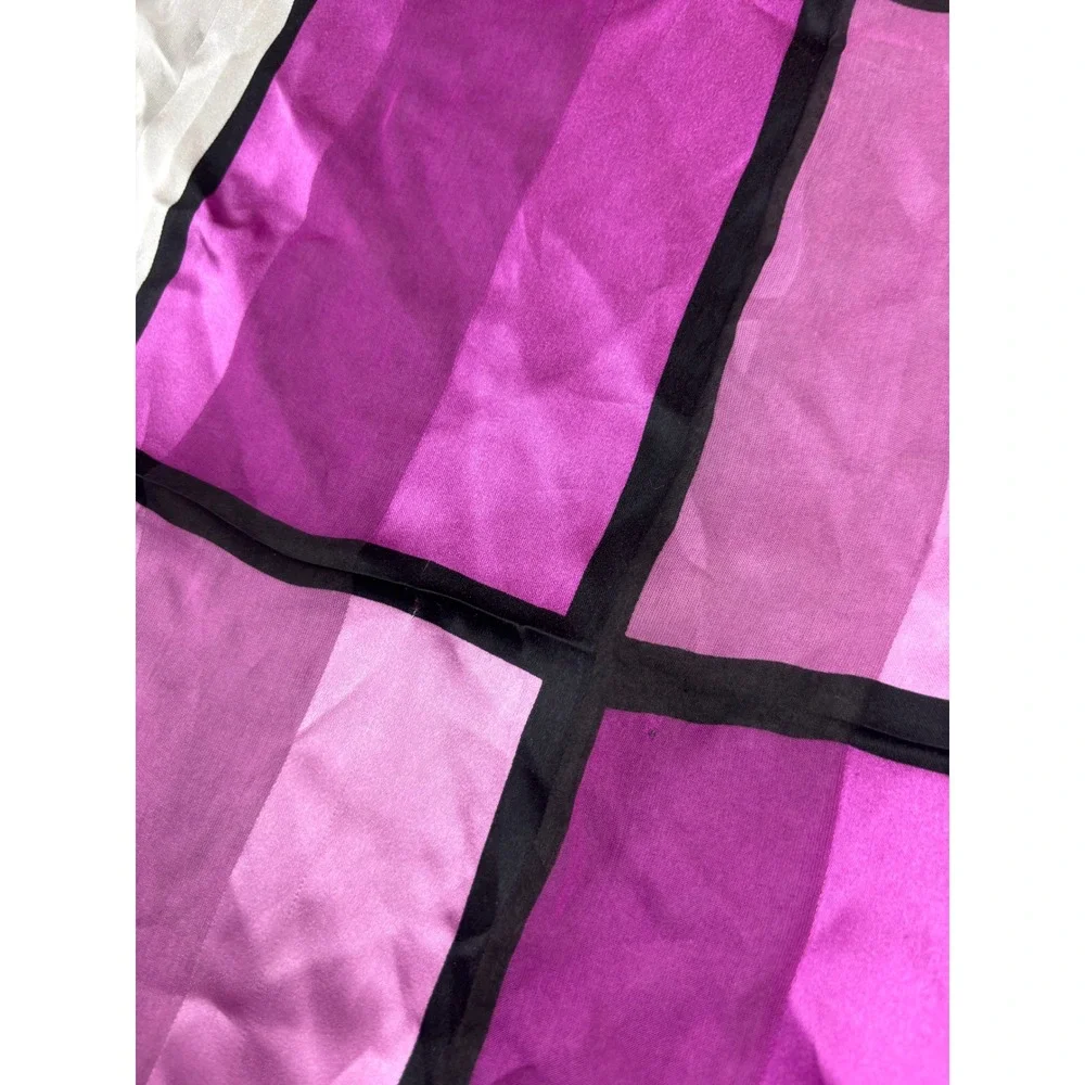 VTG Chic Oscar de la Renta Pink Purple Colorblock Geometric Square Scarf 21x21
